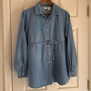 In Due Time denim maternity shirt